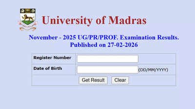 madras university result 2026
