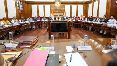 pm chairs 1st cabinet meeting at seva teerth pushes for reforms