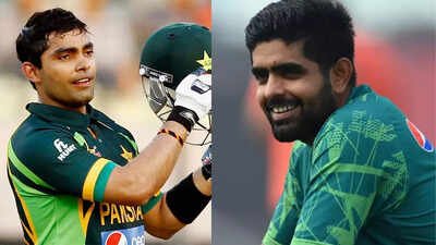 umar akmal left and babar azam