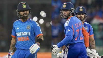virat kohli left tilak varma and ishan kishan on right photos by pti and ap