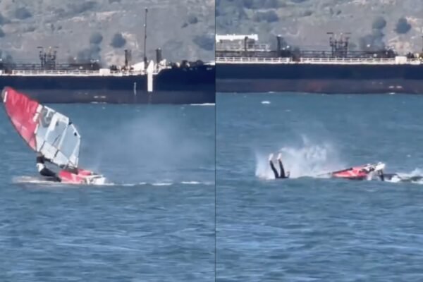 Watch video Windsurfer hits whale in ‘unbelievable mid ride moment caught
