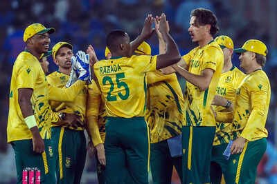 ahmedabad feb 22 ani south africa39s marco jansen and teammates celebrate the