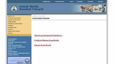 banasthali vidyapith ug and pg results 2025