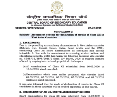 cbse releases important assessment scheme for class 12 exams in west asian countries