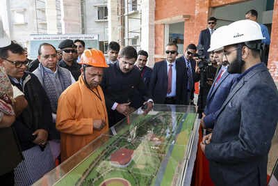 cm yogi inspects sports university in meerut