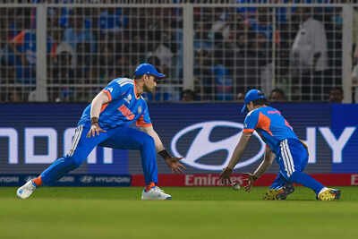 kolkata mar 01 ani india39s abhishek sharma drops the catch of west indies39 r