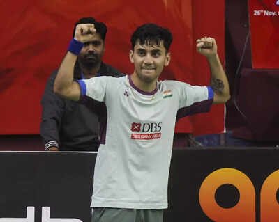 lucknow badminton player lakshya sen reacts during his final match against jia