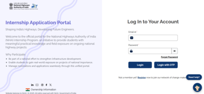 nhai summer internship 2026