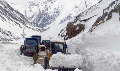 zoji la ladakh mar 15 ani snow clearance work underway at zoji la pass aft