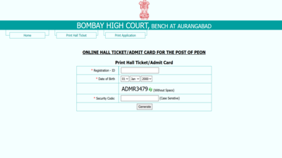 bombay high court peon admit card 2026