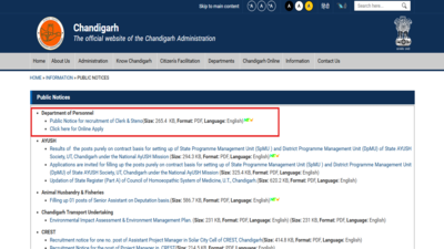 chandigarh administration recruitment 2026