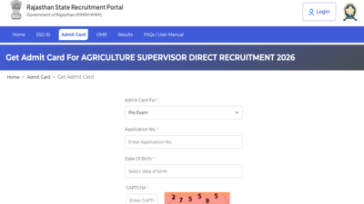 rsmssb agriculture supervisor admit card 2026