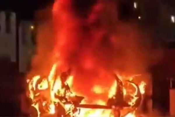 ‘Distressing Homes evacuated after car explodes outside Northern Ireland police