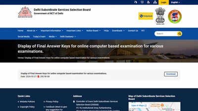 dsssb final answer key 2026