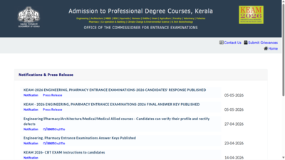keam 2026 answer key response sheet released