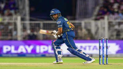 kolkata may 16 ani gujarat titans39 sai sudharsan plays a shot during the ind