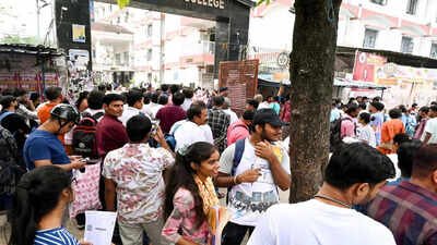 patna may 03 ani aspirants stand in a queue to appear for the national eligi