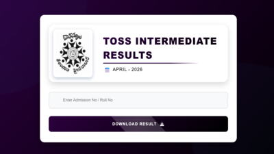 toss ssc intermediate result 2026