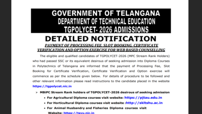 ts polycet counselling schedule 2026