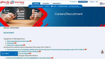 union bank apprentice exam date 2026