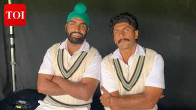 ammy virk shares pics with ranveer singh from sets of 83 checkout 1