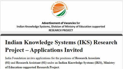applications invited for research associate and research assistant posts in iks project