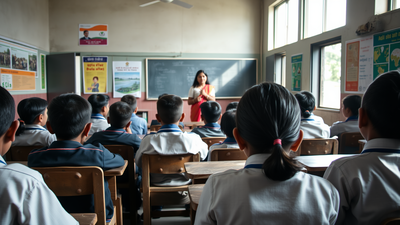 indian classroom learning scene