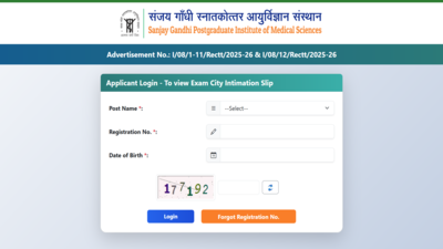 sgpgims nursing officer exam city intimation slip 2026
