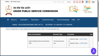 upsc iss answer key 2026