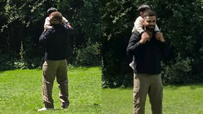 virat kohli enjoys family time with son akaay