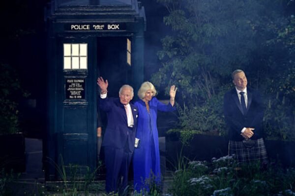 King Charles III emerges from Tardis in ‘Doctor Who moment