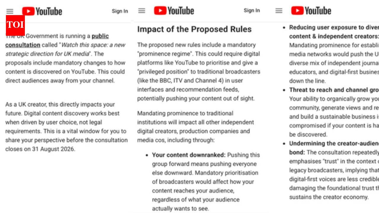 YouTube alerts UK creators over govts proposed algorithm changes Nigel