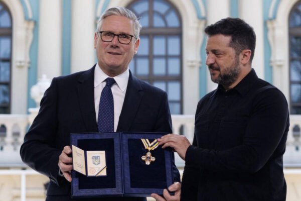 Zelenskyy awards Ukraines highest foreign honour to Keir Starmer on