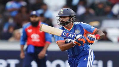 chester le street england jul 01 ani indian skipper shreyas iyer plays a s