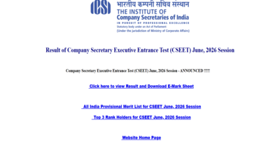 icsi cseet june 2026 result to be released today at 2 pm know how to download your scorecard