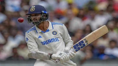india39s washington sundar watches the ball as he bats during play on the third d