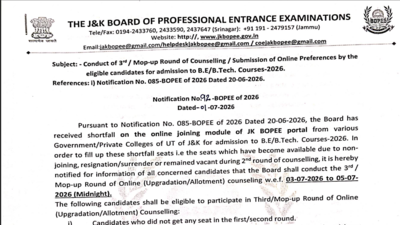 jkcet round 3 counselling