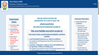 jnvst class 6 registration 2027