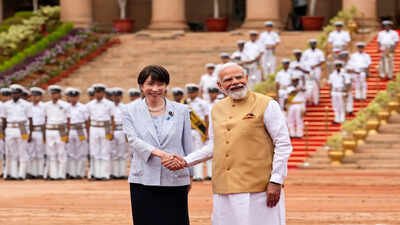 prime minister narendra modi right japan39s prime minister sanae takaichi left