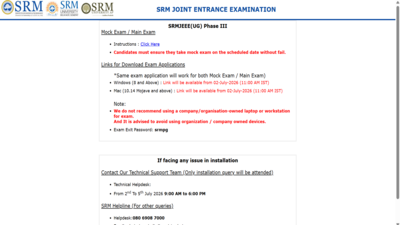 srmjeee 2026 phase 3 admit card and slot booking from july 2