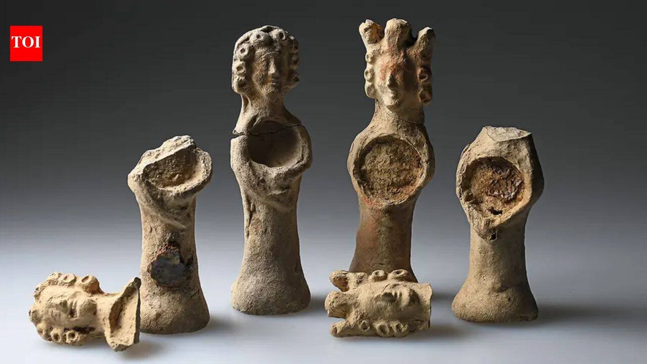 Archaeologists discover a rare 600 year old saint statue and human bone