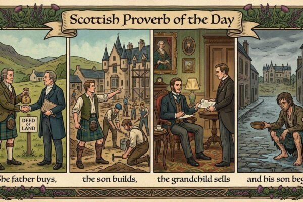Scottish proverb of the day The father buys the son