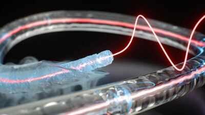 a frozen optical fiber core