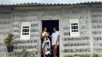 in 2020 a brazilian mother and daughter began collecting discarded bottles years later more than 8000 glass bottles had become the walls of their seven bedroom home that glows during sunrise