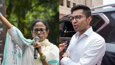 in photo trinamool congress tmc chief mamata banerjee tmc mp abhishek banerjee