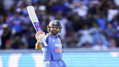 london england jul 19 ani india39s rohit sharma celebrates his century duri