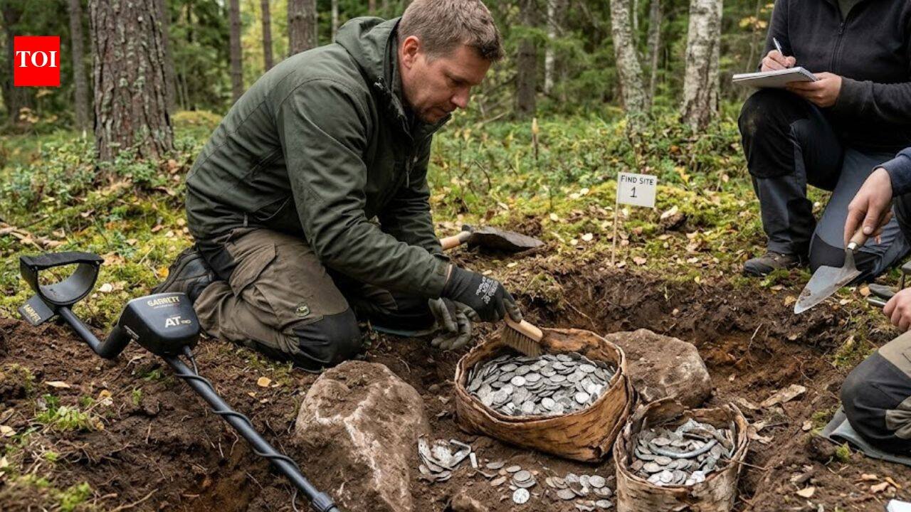 A metal detectorist uncovered 45 kg of Viking era silver in