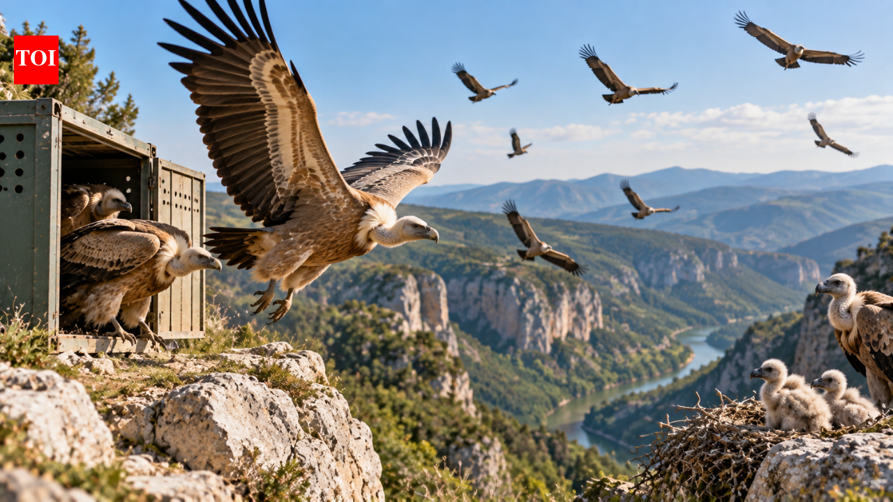 Bulgaria released 61 Griffon Vultures after they vanished for 60