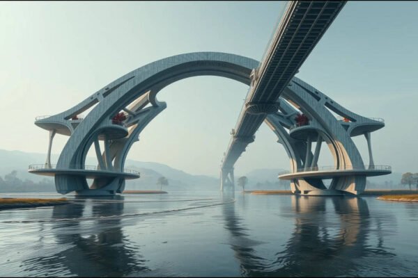 A 3D printed bridge inspired by Leonardo da Vinci uses waste