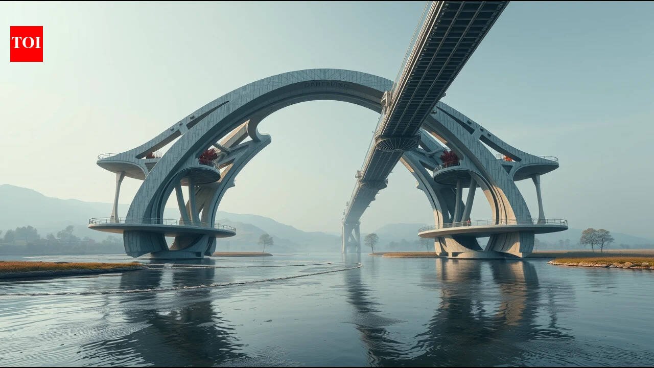 A 3D printed bridge inspired by Leonardo da Vinci uses waste